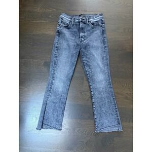 Mother The Insider Crop Step Fray Jeans Train Stops Grey Acid Wash 1157-851 27